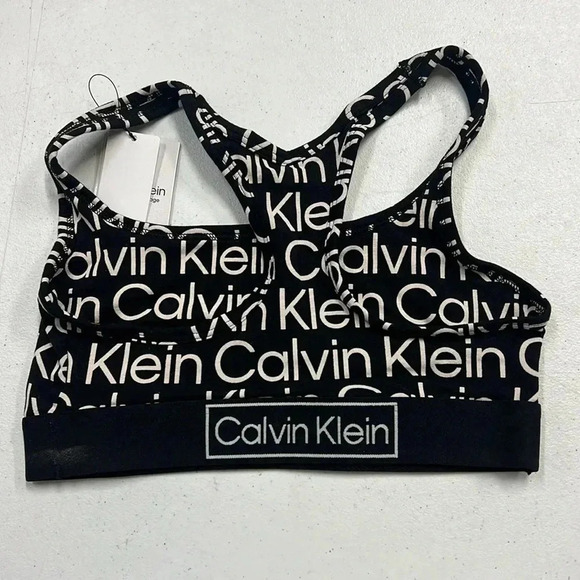 Women’s Calvin Klein Logo Print Bralette Small Black/White NWT - Picture 4 of 8